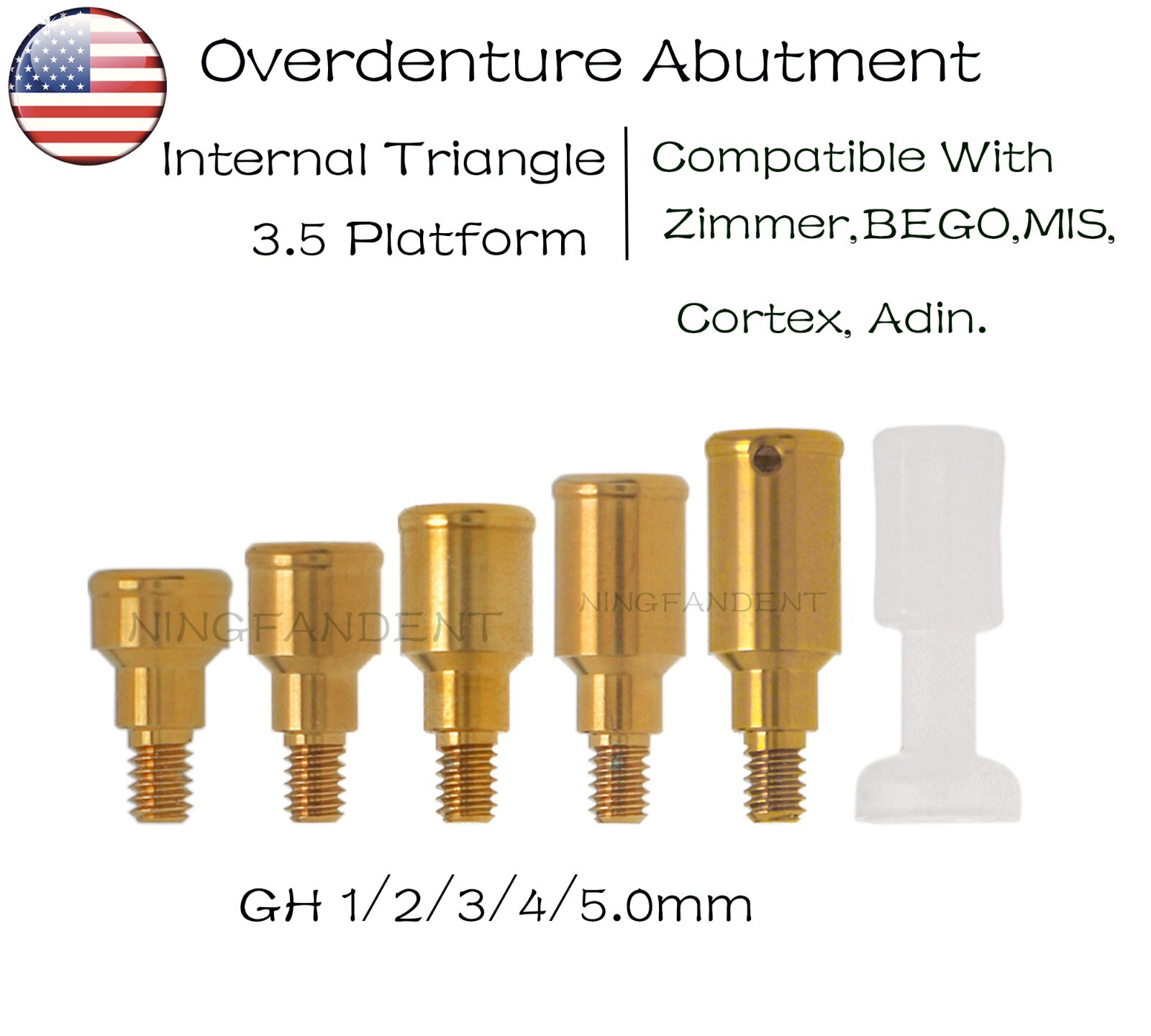 US Overdenture Locator Abutment Male Cap &Tools For Zimmer/BEGO/MIS/Cortex/Adin