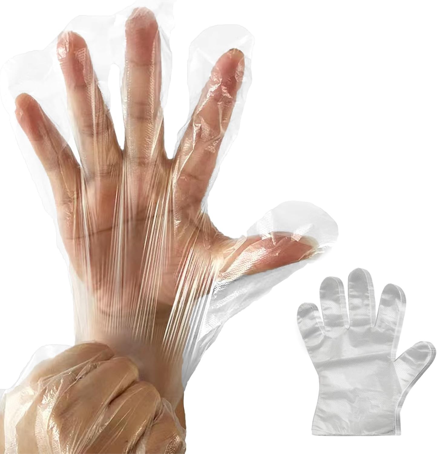 400 Count Disposable Poly Plastic Gloves for Cooking, Food Prep and Food Service