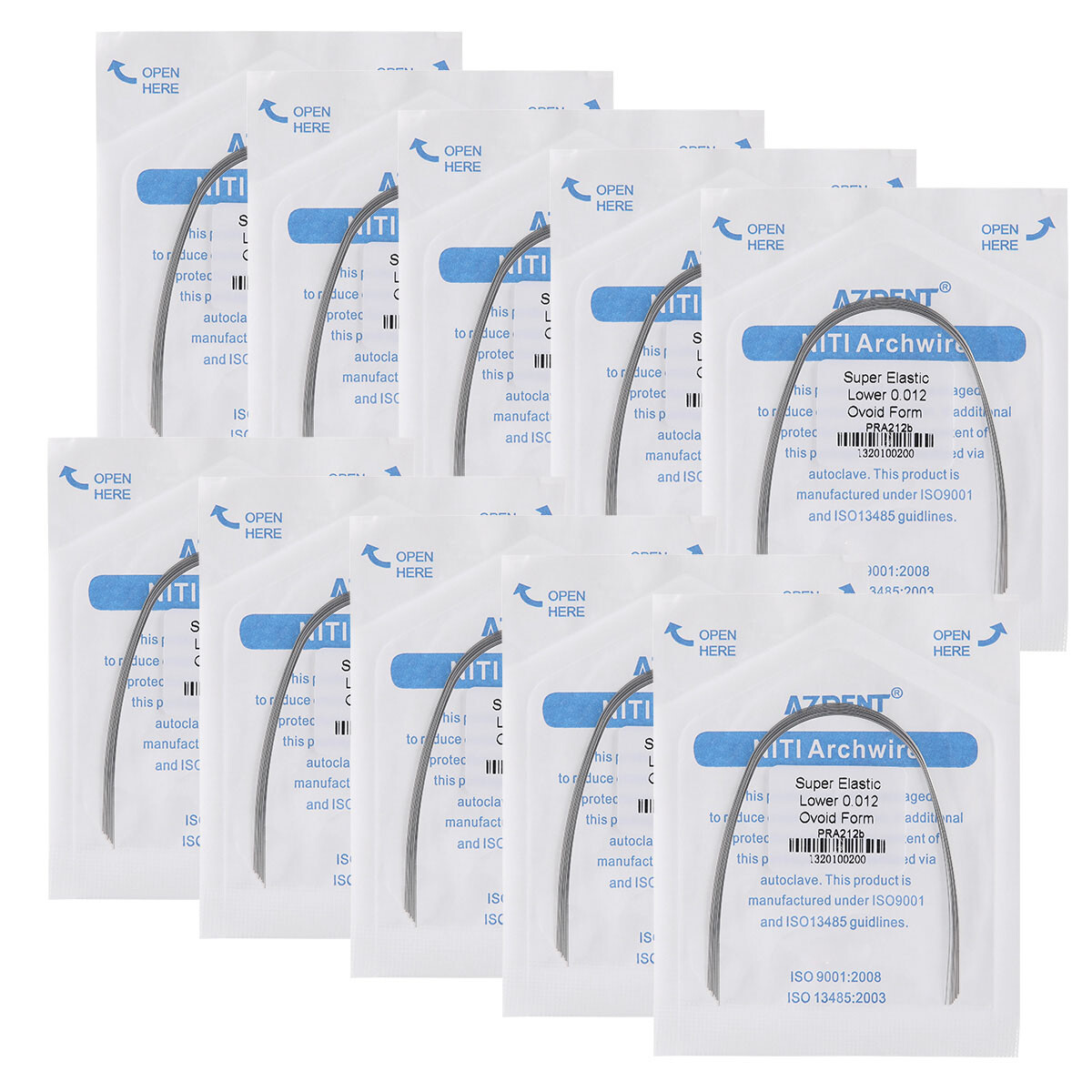 Dental Orthodontic Super Elastic Niti Round Arch Wires Ovoid Nature Form AZDENT