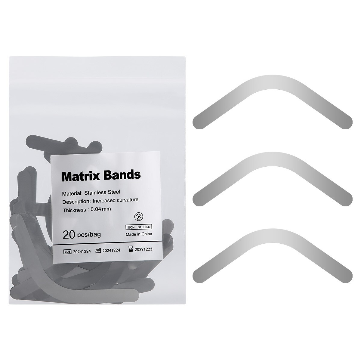 20pc/kit Dental universal Matrix Bands Tofflemire Stainless Steel band #1#2#3#13