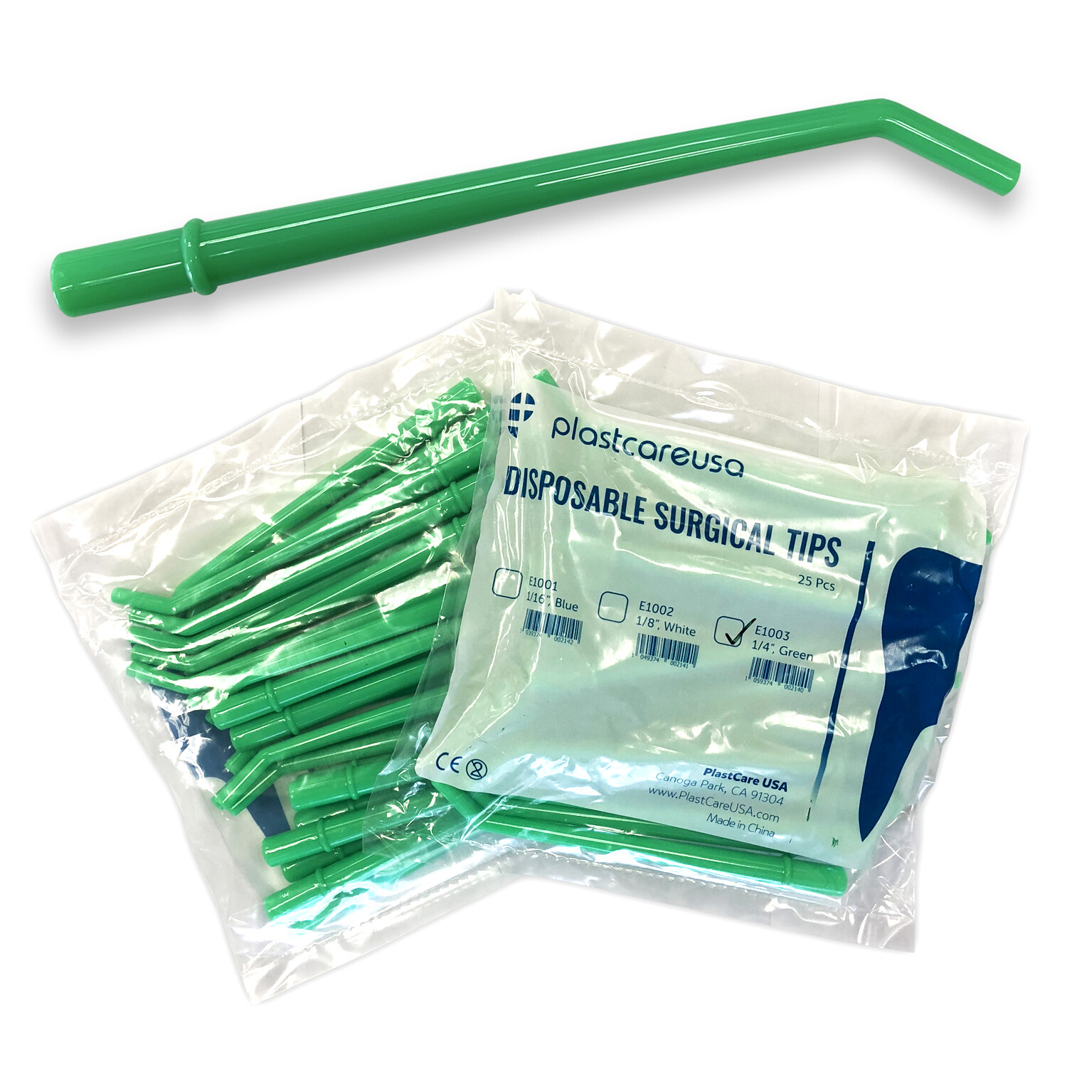 Green Surgical Aspirator Tips Large size 1/4″ Dental Suction Tip (Choose Qty)