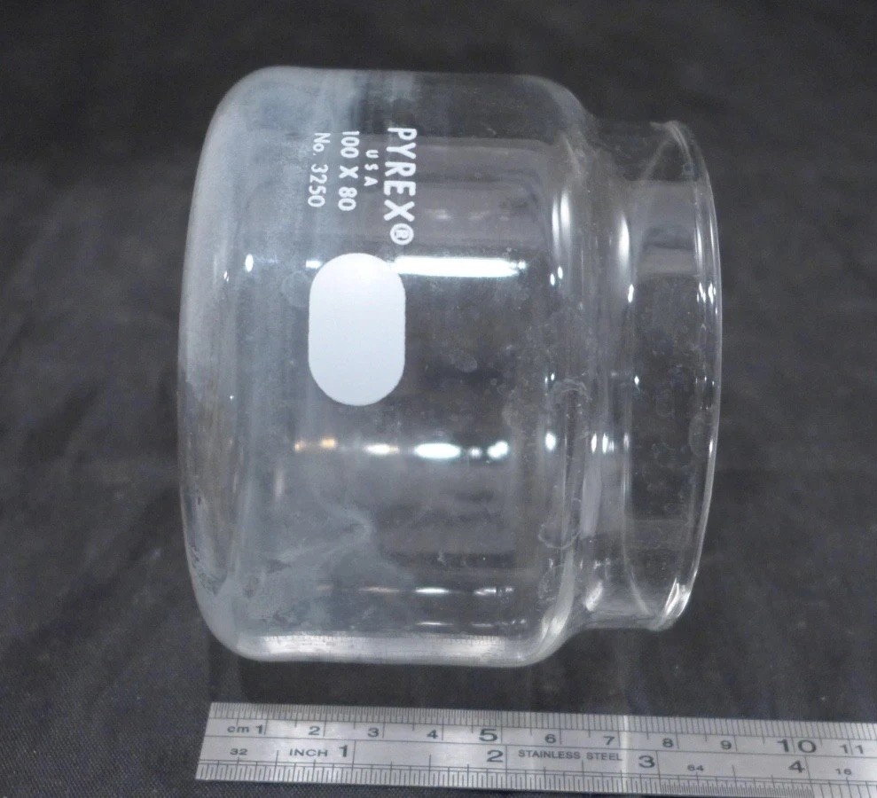 CORNING Pyrex Crystallizing Dish, 100×80 mm, ca 500mL, w/ repl lid #3250-100