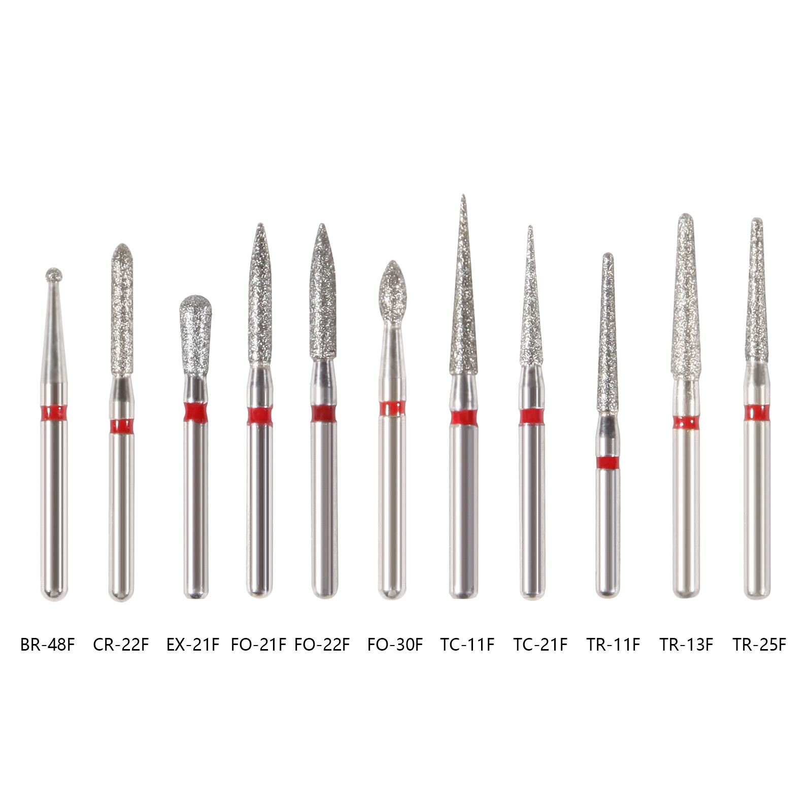 50pcs Fresas diamante Dental para agarre fricción pieza mano alta FG1.6mm 10 box