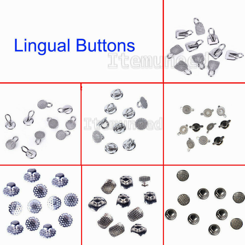 7 Models 10pcs/bag Dental Orthodontic Lingual Buttons Bondable Round Mesh Base