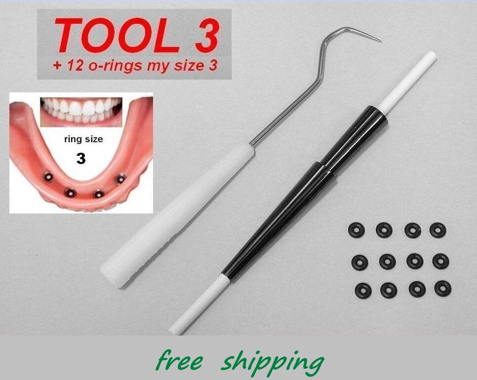 TOOL # 3 for mini dental implant rubber rings comes with 12 * o-rings size 3