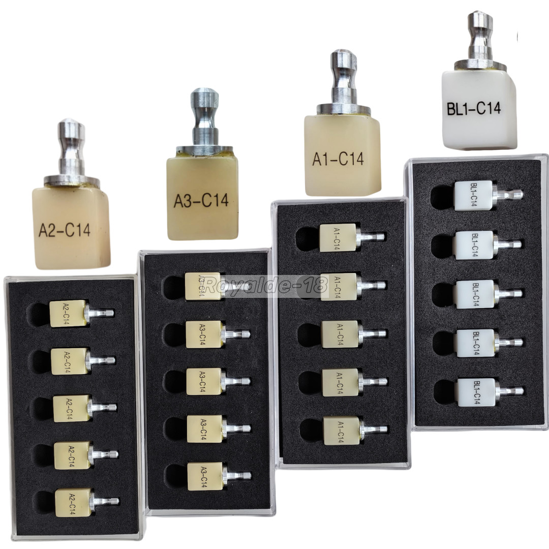 5pcs/Box Sirona MCXL Dental PMMA Blocks Disk C14 Block Cerec Bleached A1/2/3/BL1
