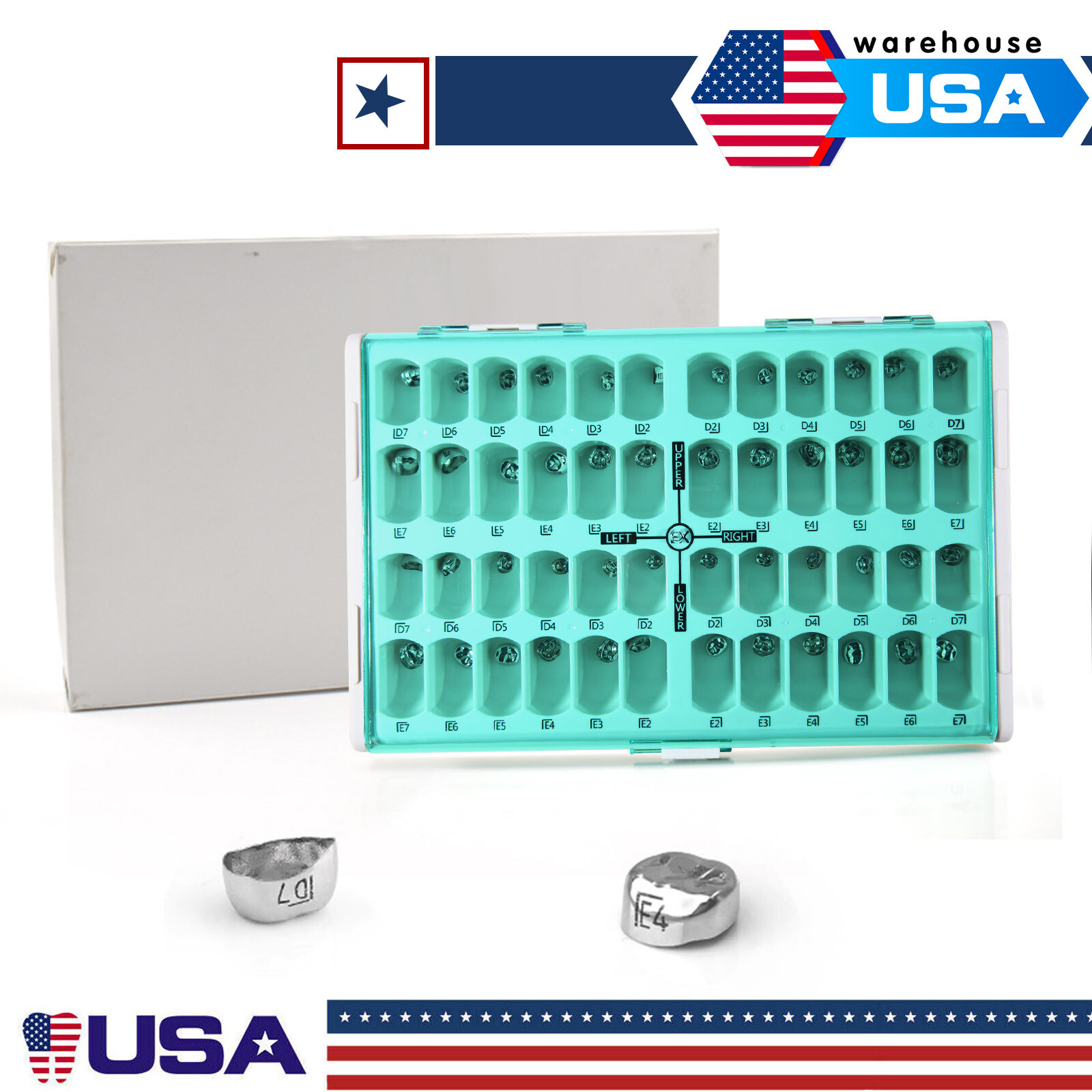 Dental Kid Primary Molar Crown Stainless Steel Pediatric Preformed 48 Size USA