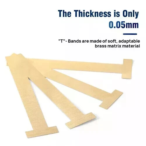 20Pcs/Pack Dental Curved Straight T-Bands Brass Wide Operatory Restorations Tool