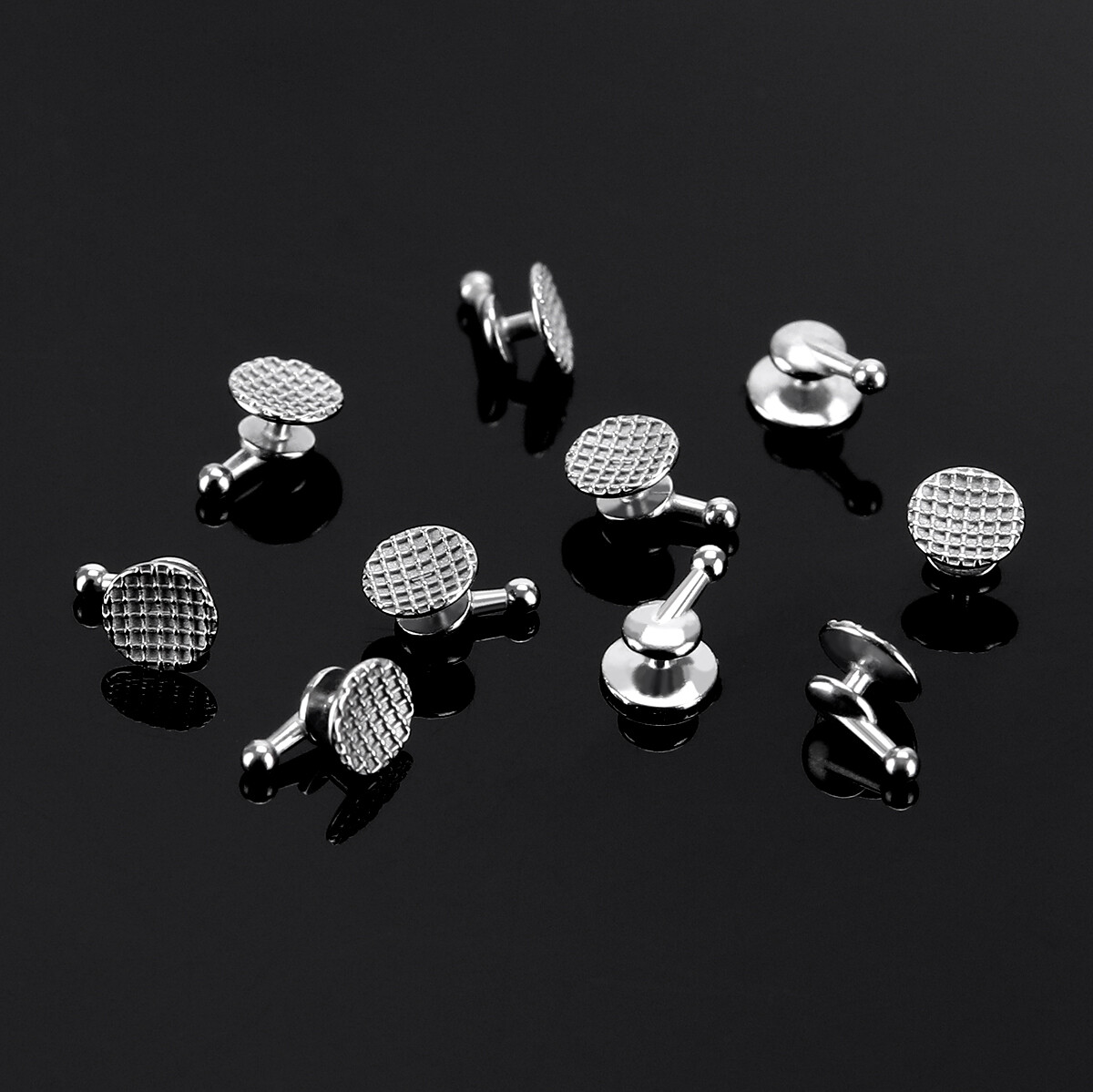 10Pcs Dental Orthodontic Bondable Lingual Buttons with Hook Round Base AZDENT