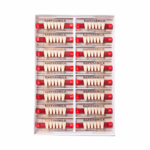 Dental Acrylic Resin Denture False Teeth Upper Lower Full Set A1/A2/A3 Shade USA