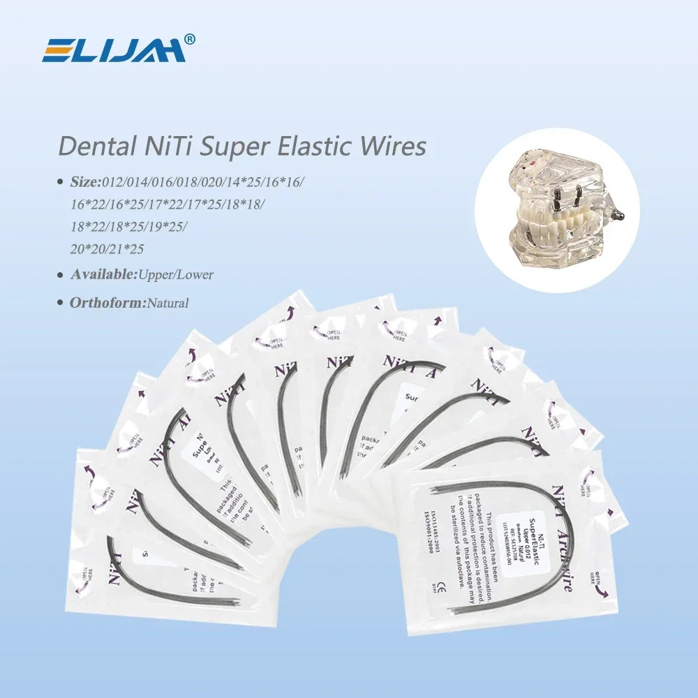 Dental Orthodontic Arch Wire Super Elastic Niti Round Rectangular Natural Form