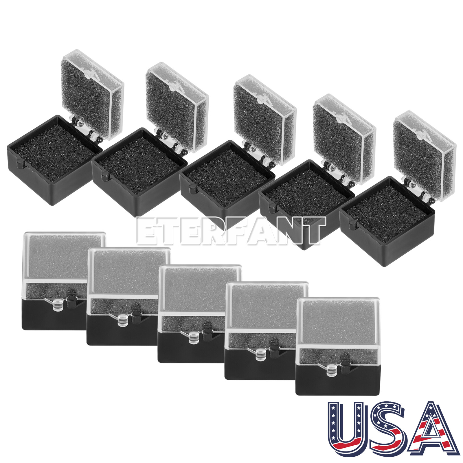 1000pcs Dental Lab Crown/Veneer/Bridge Boxes- 1”-Clear Top with Sponge Fillers