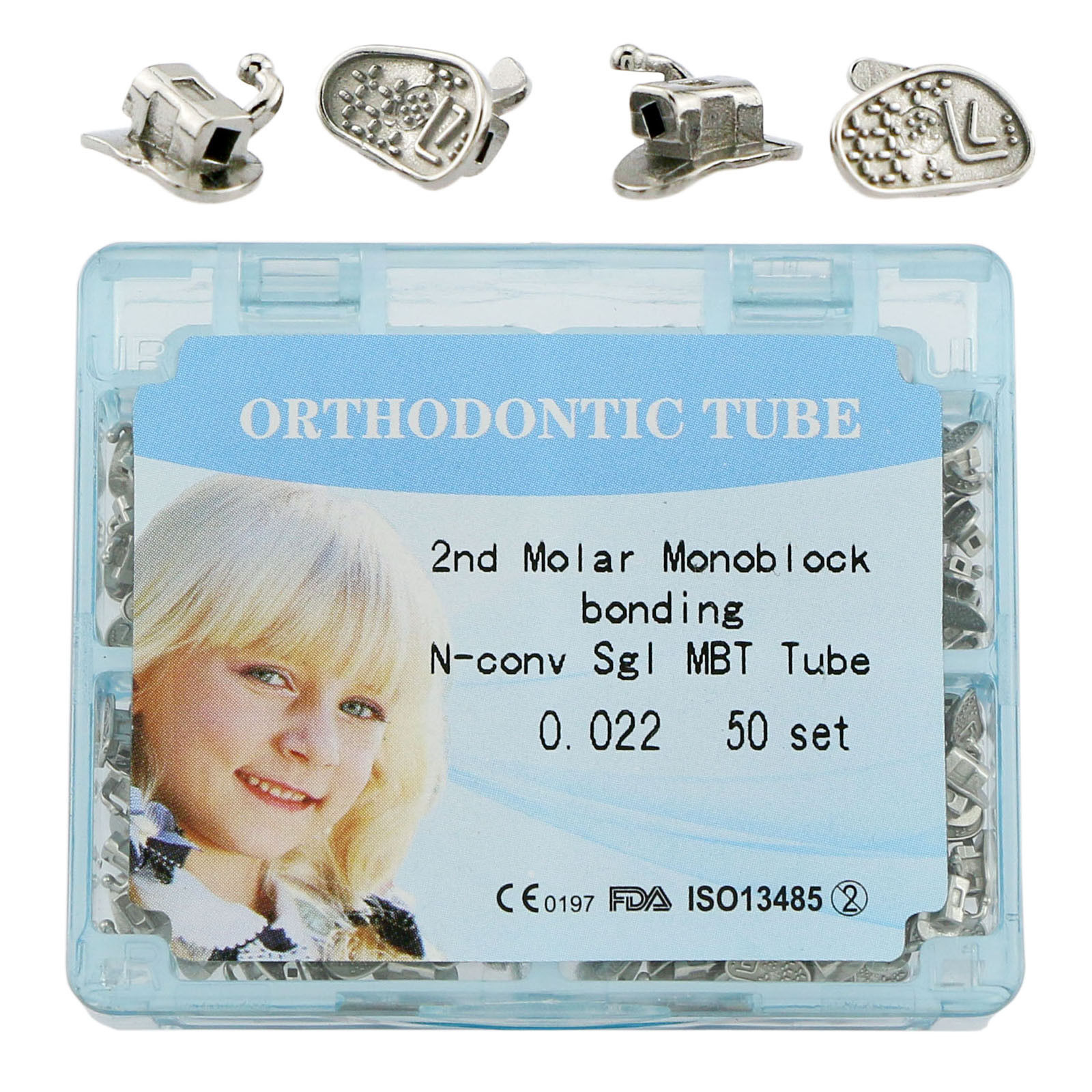 50Sets Dental Orthodontic Monoblock Buccal Tubes 022 1st 2nd Molar MBT Roth Tube