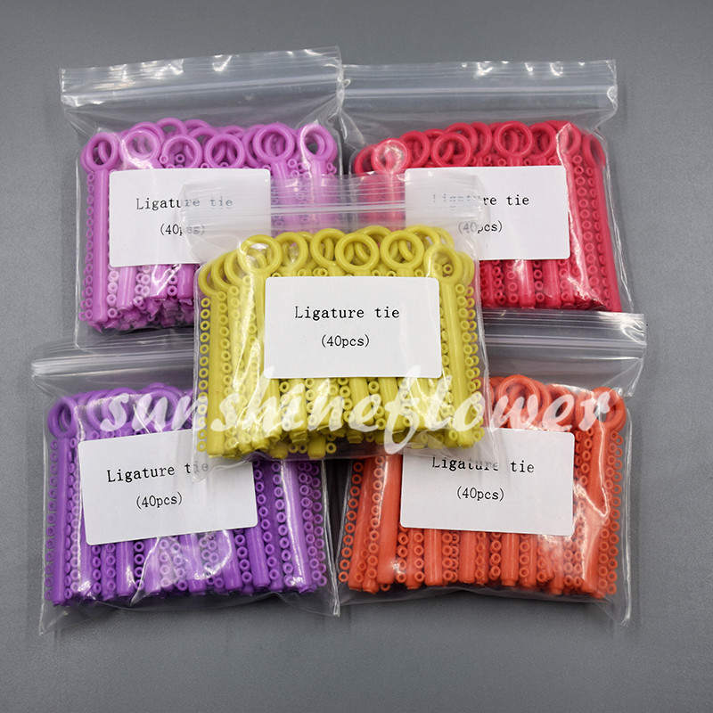 1040 Pcs/1 Pack Dental Orthodontic Ligature Ties Elastic Rubber Bands 37 Colors