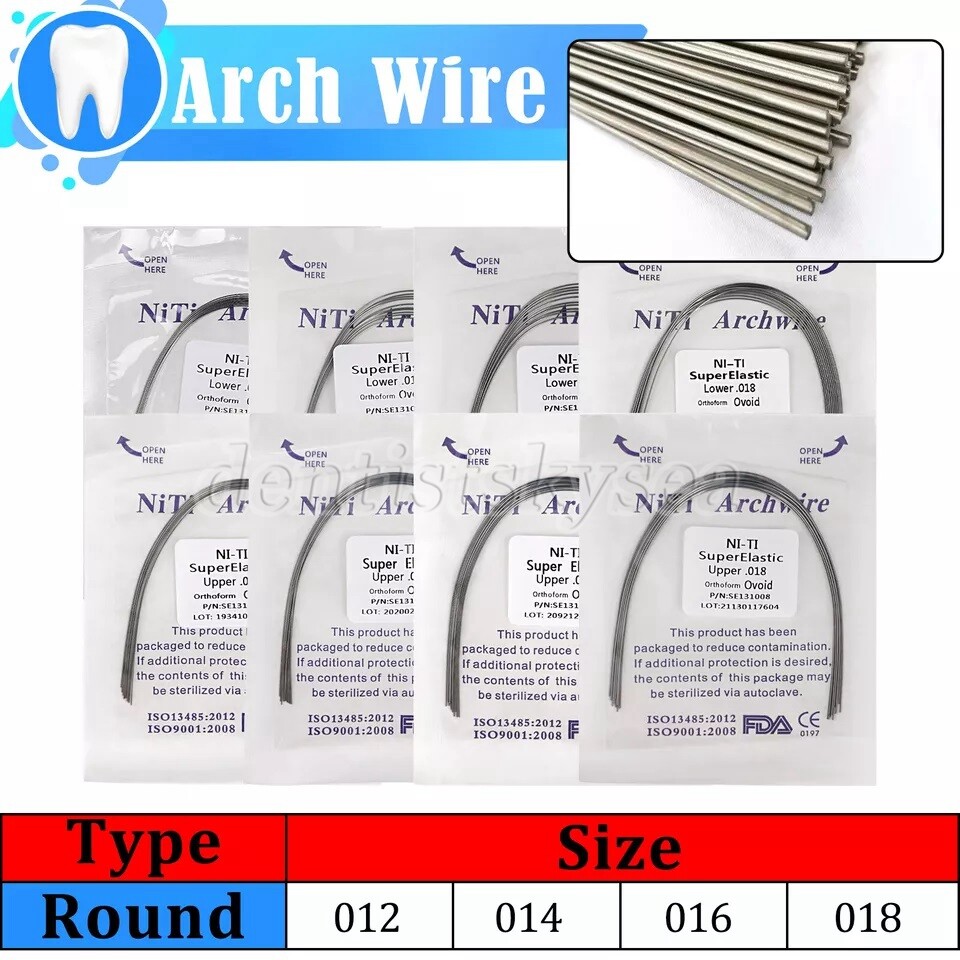 10 Packs Dental Orthodontic Arch Wire Super Elastic Niti Round Form TX