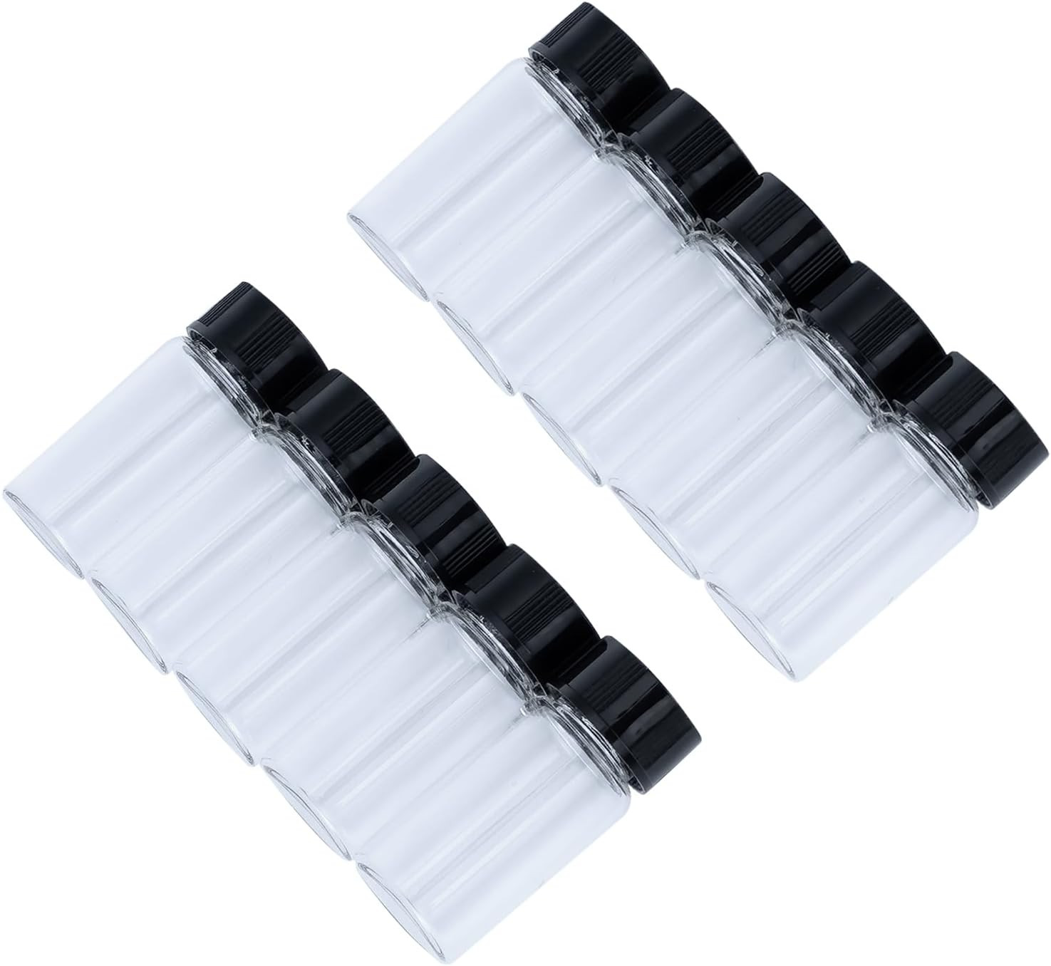 5Ml(1/6 Oz) Mini Clear Glass Vials with Plastic Screw Caps for Travel Jewelry Cr
