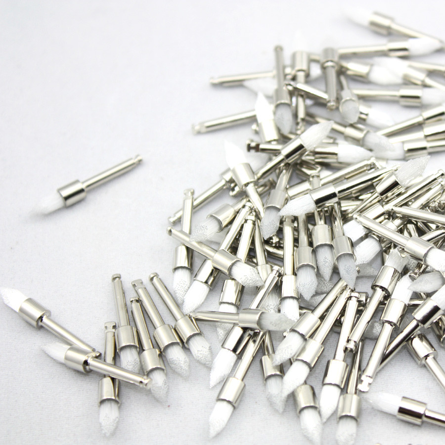 100 PCS New Disposable Taperd Type Dental Nylon Polishing Prophy Brush