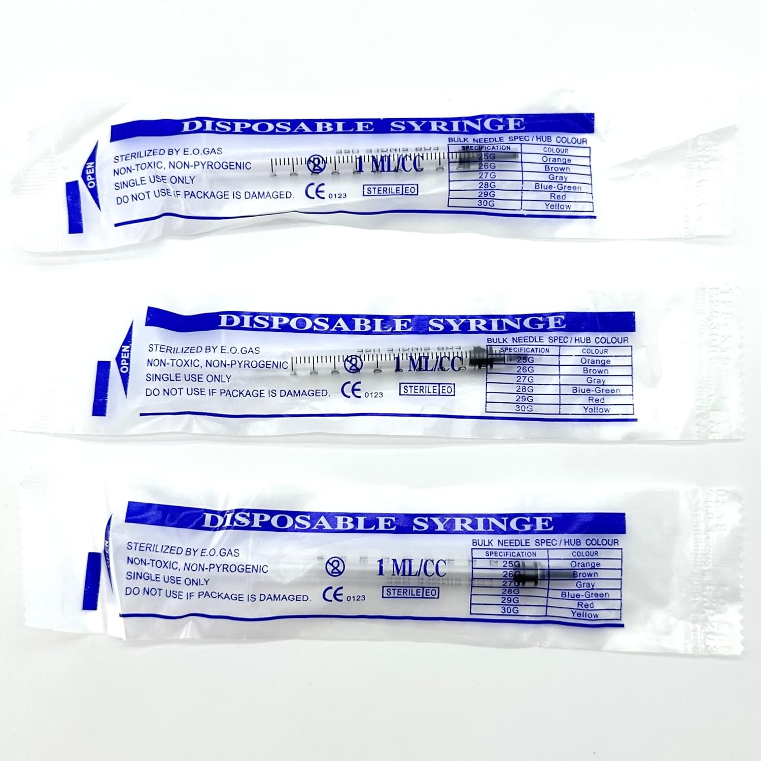 1mL Luer Slip Tip Syringes (No Needle) – 100-Count Bagged, Sterile & Individuall