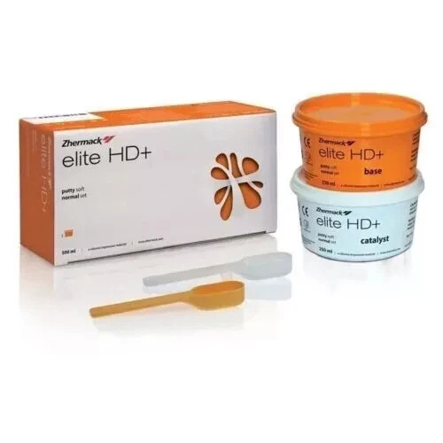 Zhermack C203010 Elite HD+ Putty Soft Fast Set Yellow Base & Catalyst 2/Pk 250mL