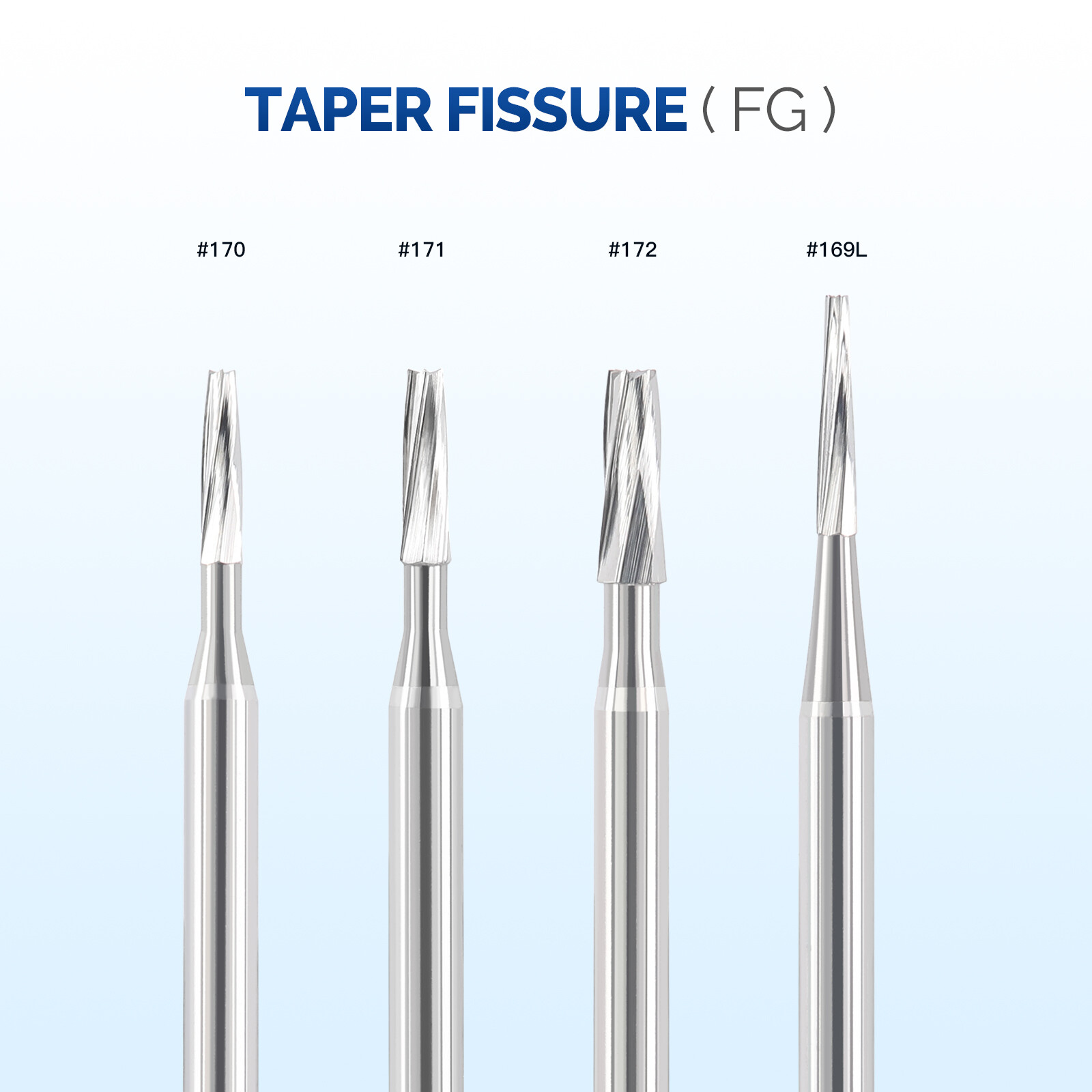 JMU Dental Carbide Burs High Speed FG Taper Fissure 5pcs/pk