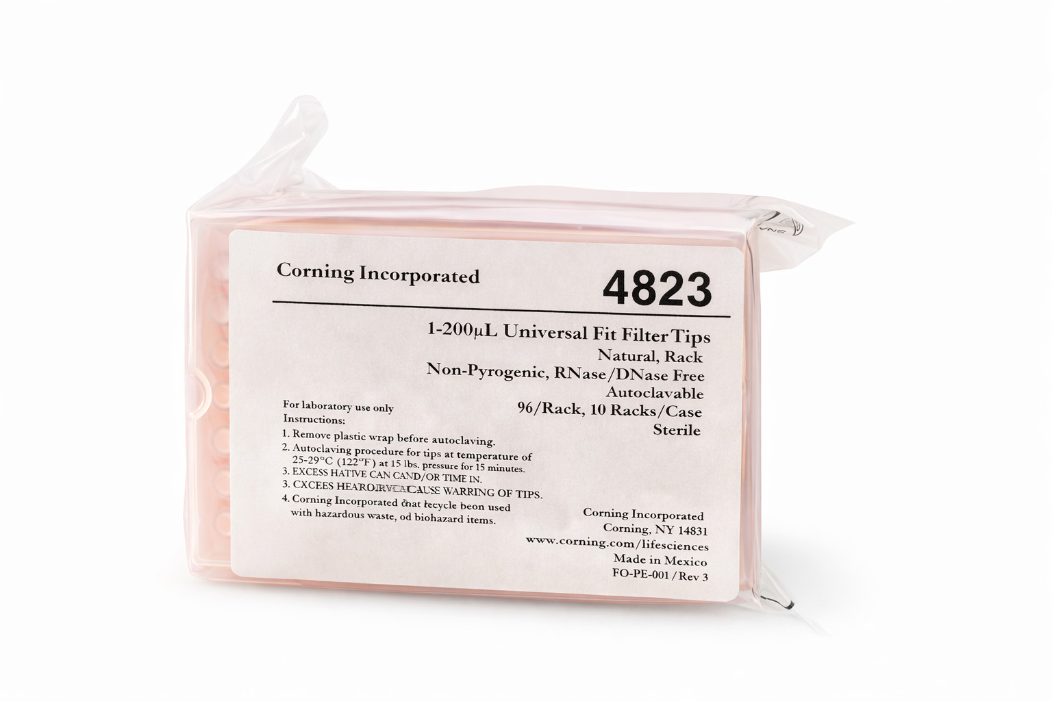 Pipette Tips 1-200uL Universal Fit PP Non-Pyrogenic 5pk/480ct Corning 4823