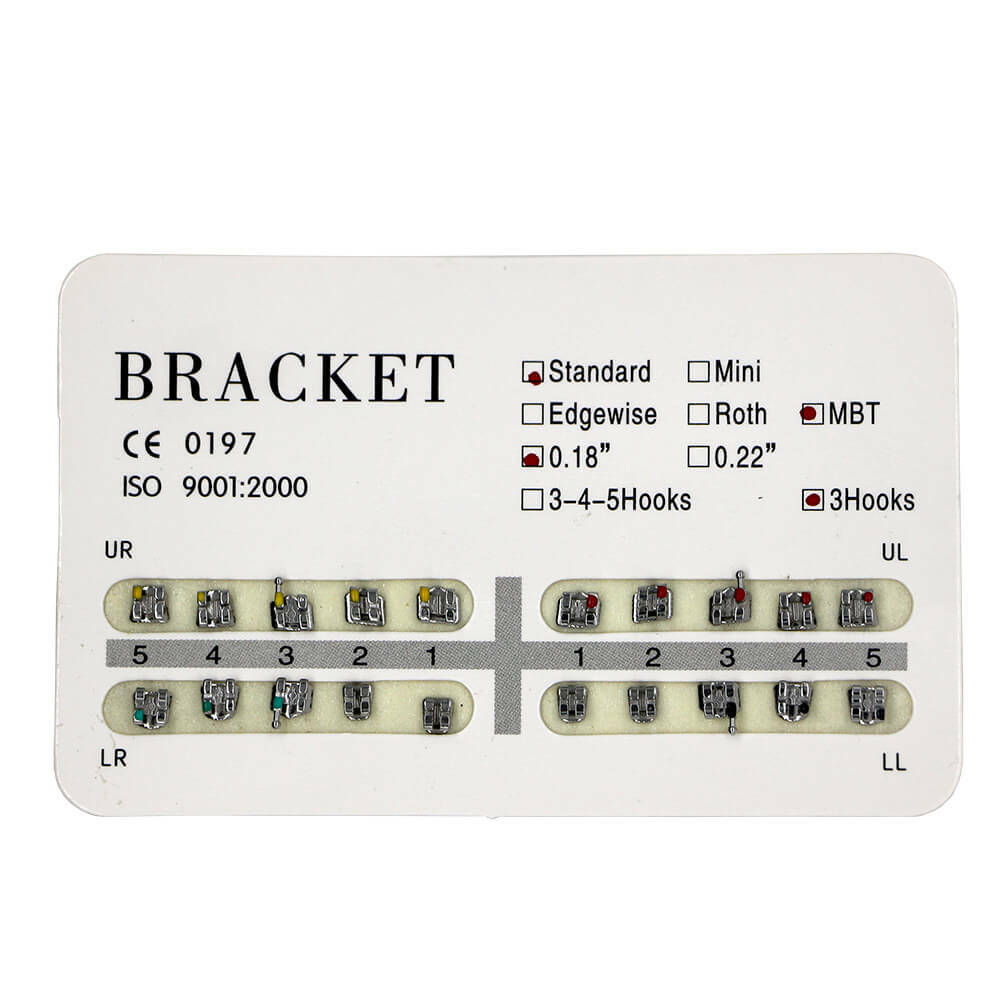 20pcs/pack Dental orthodontic mental bracket brace 8 SIZE work with arch wire CE