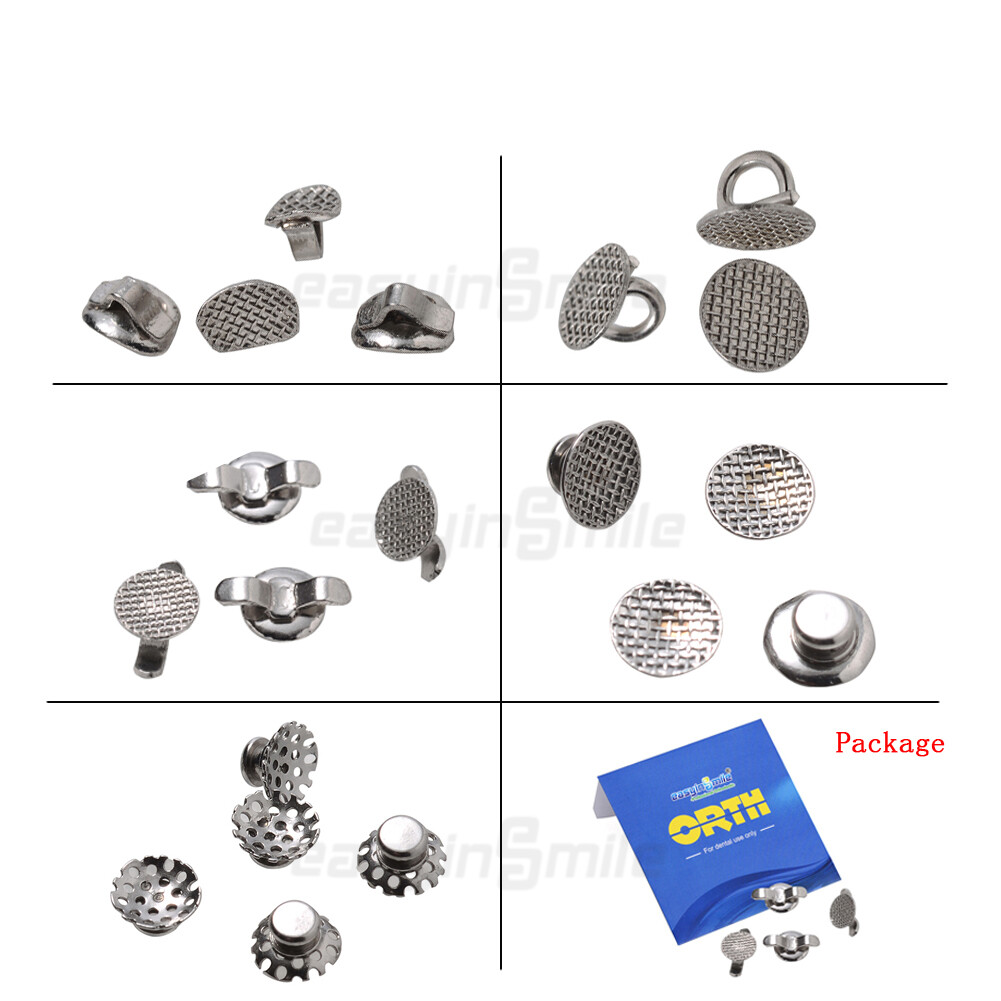 10Pc Dental Orthodontic Lingual Buttons Round MIM Mesh Base Bondable EASYINSMILE