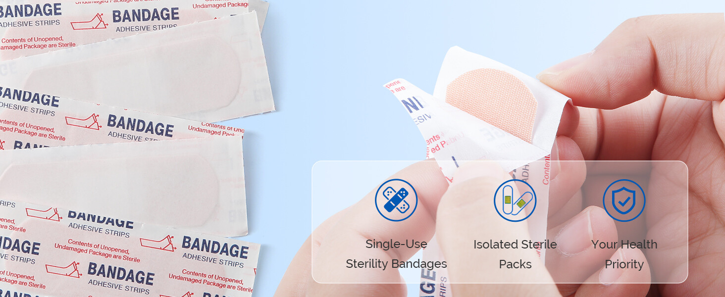 100pcs/box Individuall Sterile Packaged Adhesive Bandages Cloth Fabric Stretch