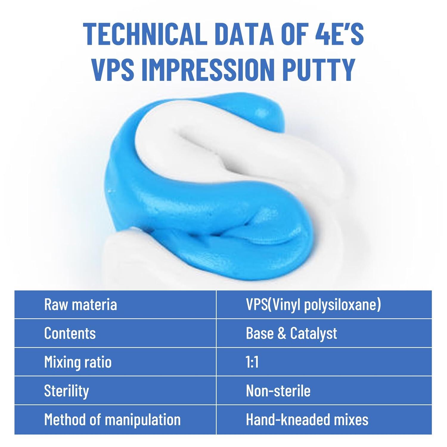 10Pack Dental Impression Putty Fast Set 800g VPS Putty (400g Base&400g Catalyst)