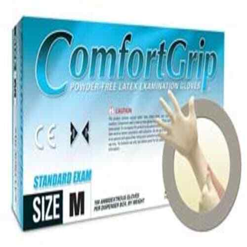 Comfortgrip Latex glove: Medium, Powder-Free, Textured, Chlorinated