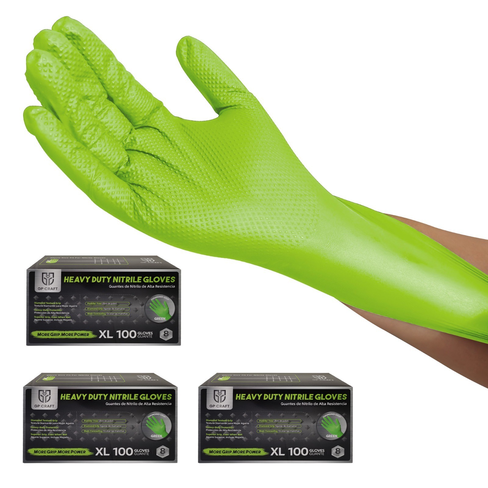 100-Count Heavy-Duty Industrial Nitrile Gloves: 8 Mil & Latex-Free (Large)