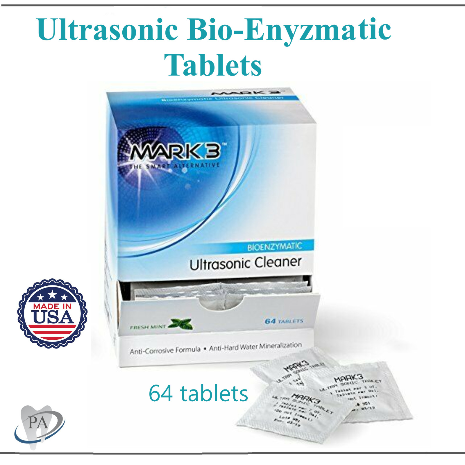 Dental ULTRASONIC ENZYME TABLETS BX/64 Instrument Pre-soak or Evac system Cleans