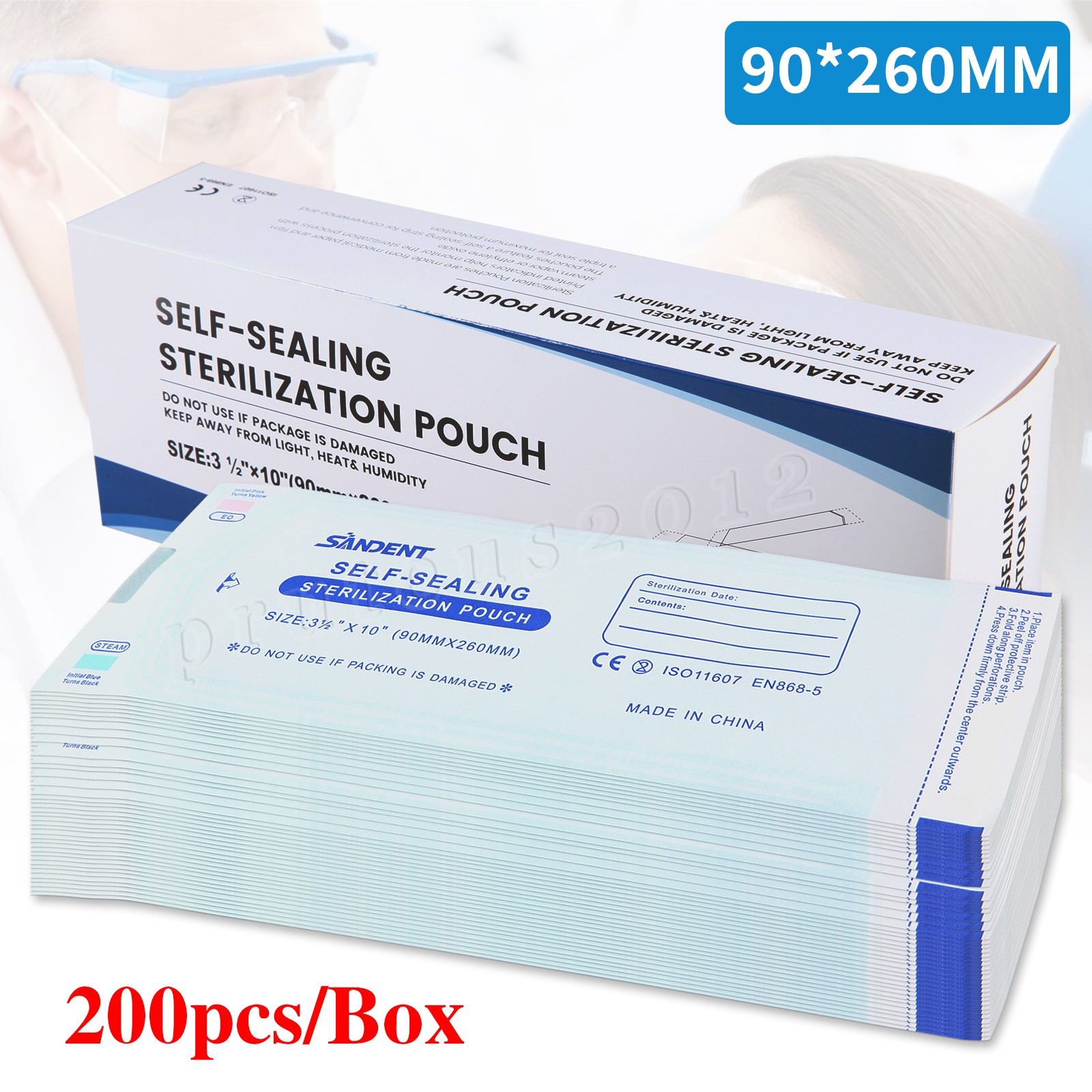 Self Sterilization Pouches Autoclave, Medical Sterilizer Bags Dental Tattoo Nail