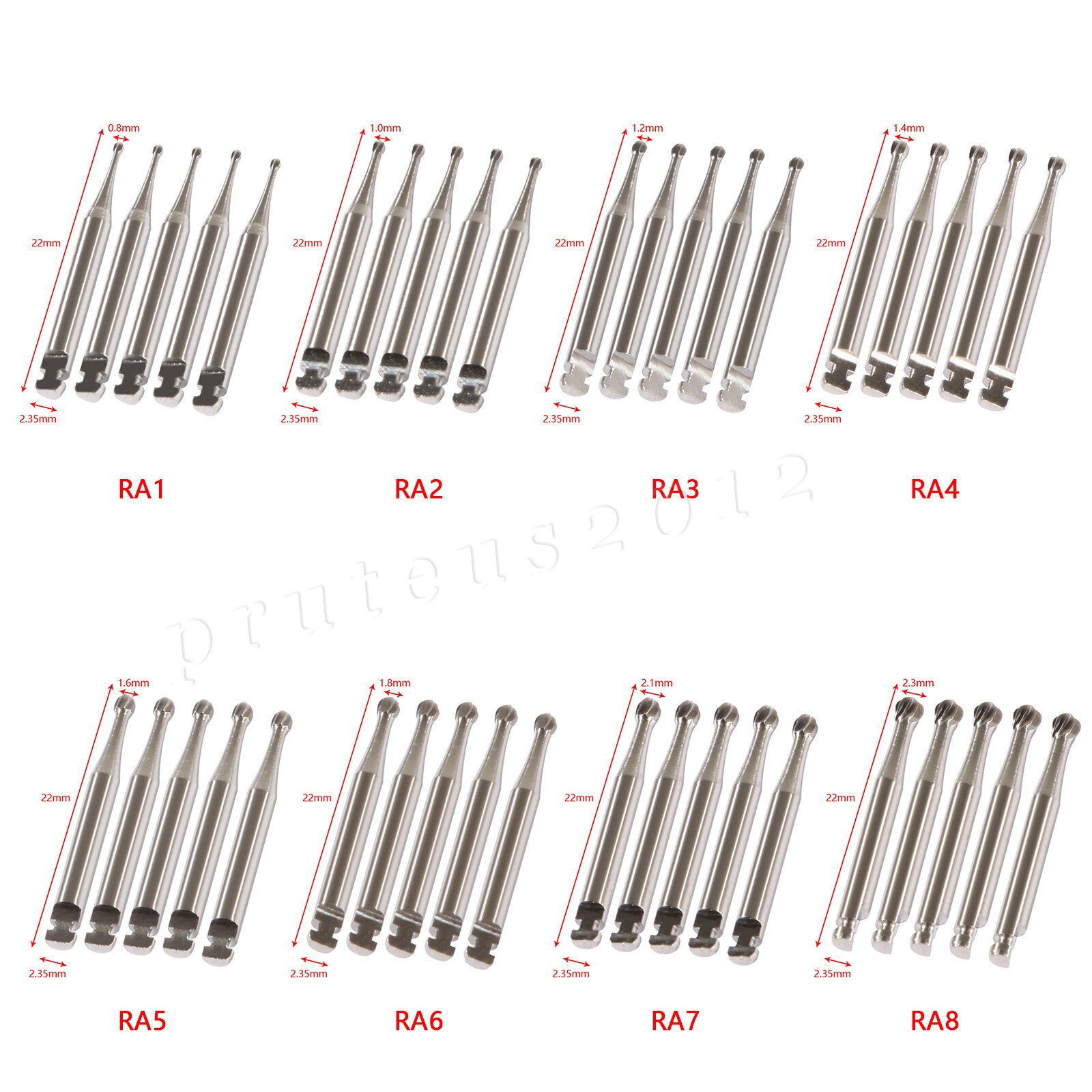 Dental Round Burs Carbide Latch Burs RA 1 2 3 4 5 6 7 8 LA Slow Speed PRIMA