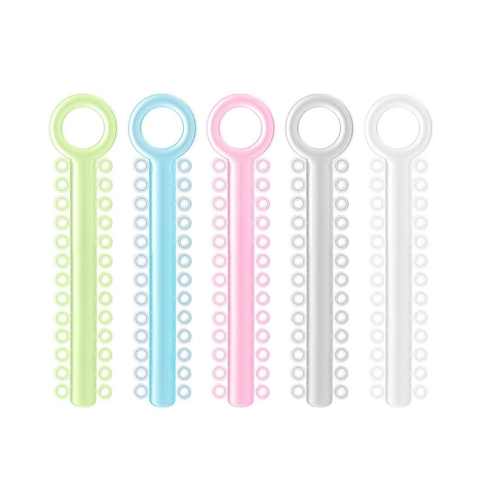1040 Pcs Dental Orthodontic Ligature Tie Elastic Rubber Band 5 Colors Night Glow
