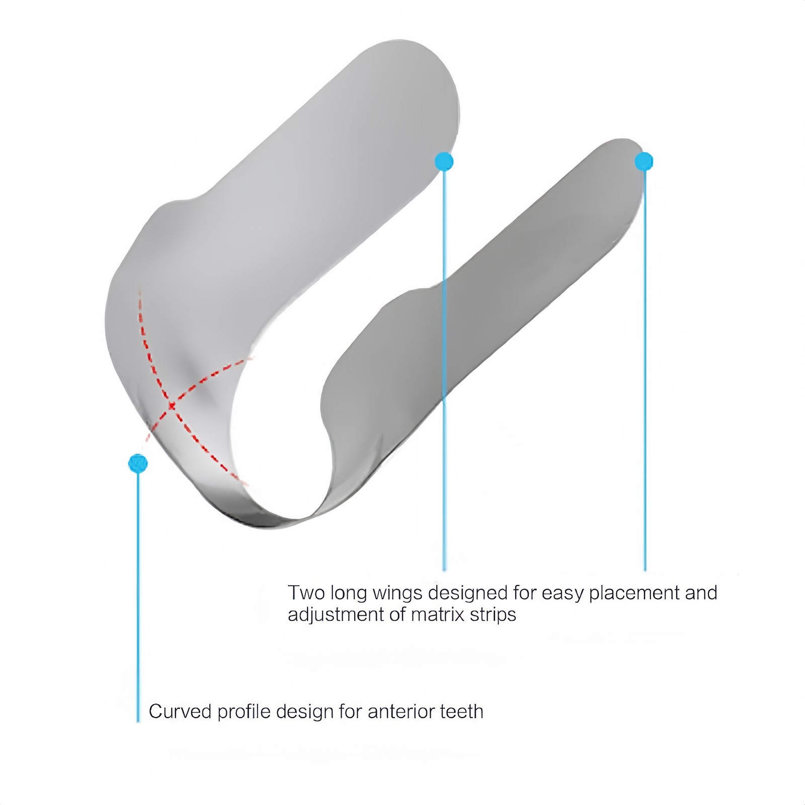 Dental Anterior Twin Matrices Cervical Matrix Blue Strip M8 Restoration Matrices