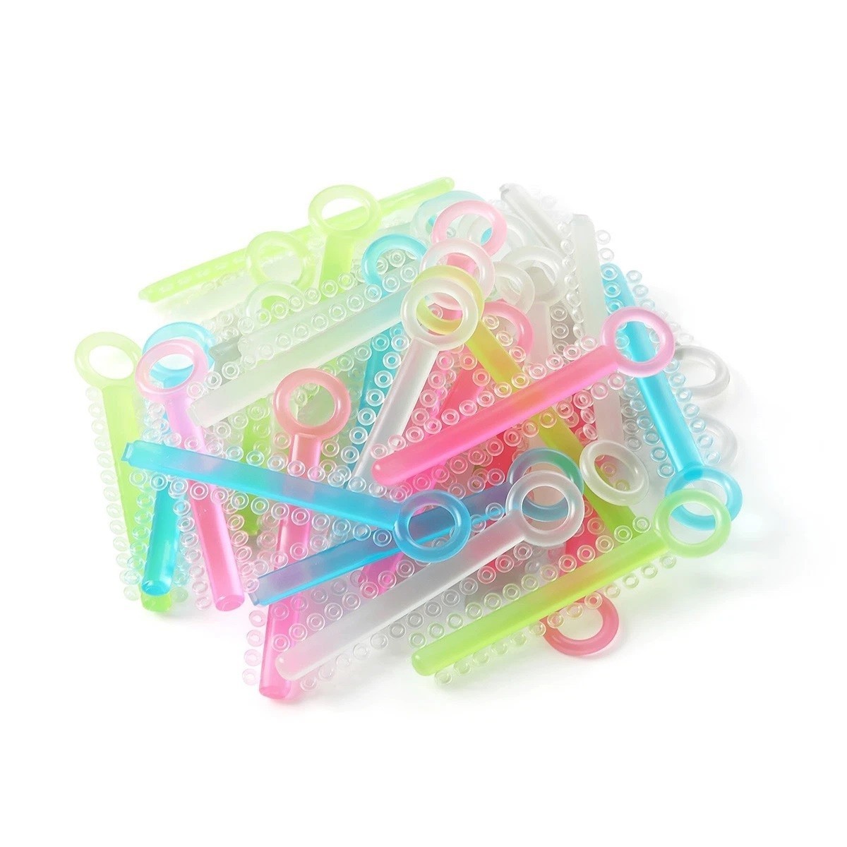 1040 Pcs Dental Orthodontic Ligature Tie Elastic Rubber Band 5 Colors Night Glow