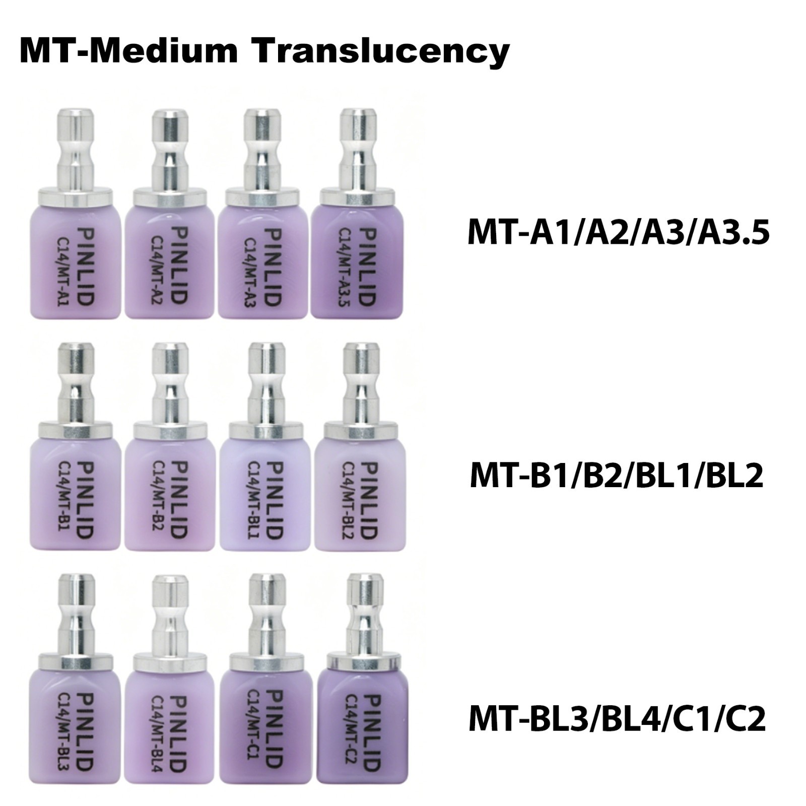 US 5Pcs/Box C14 Emax Ceramic Blocks MT Lithium Disilicate Block CAD/CAM CEREC