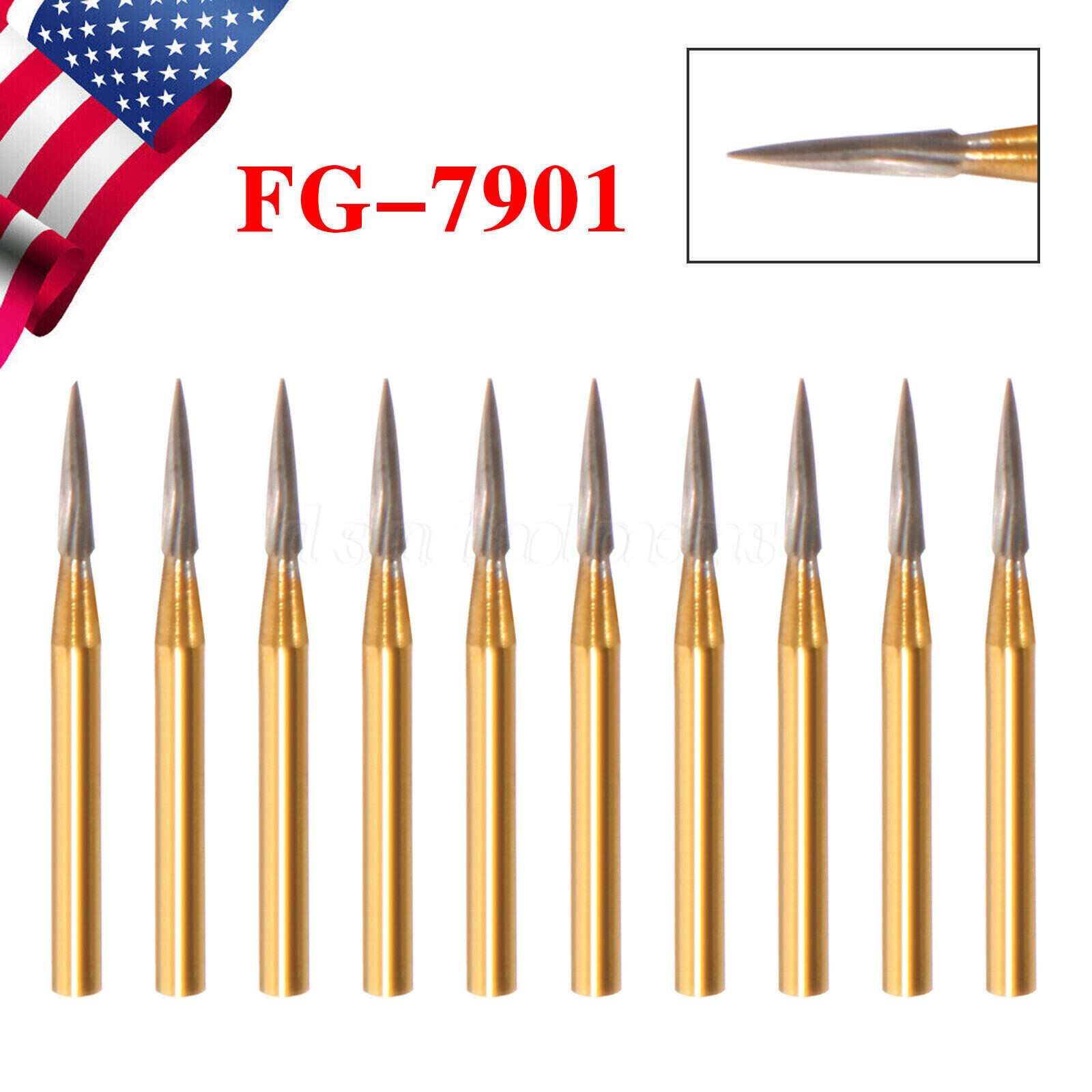 Carbide Burs 7901 TRIMMING & FINISHING 12BLADE T&F Bur