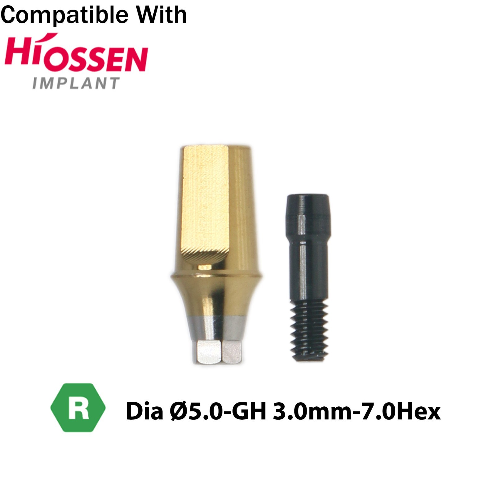 Titanium Straight Transfer Abutment Compatible with Osstem Hiossen Mini/Regular