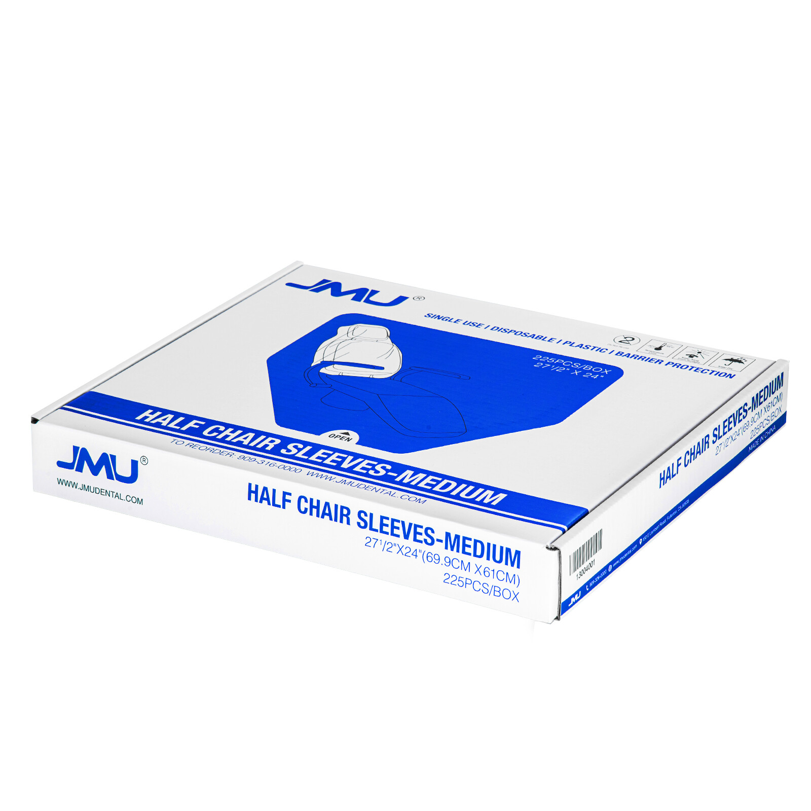 675Pcs/3Boxes JMU Dental Half Chair Sleeves PE Cover Clear Medium 27.5″ x 24″