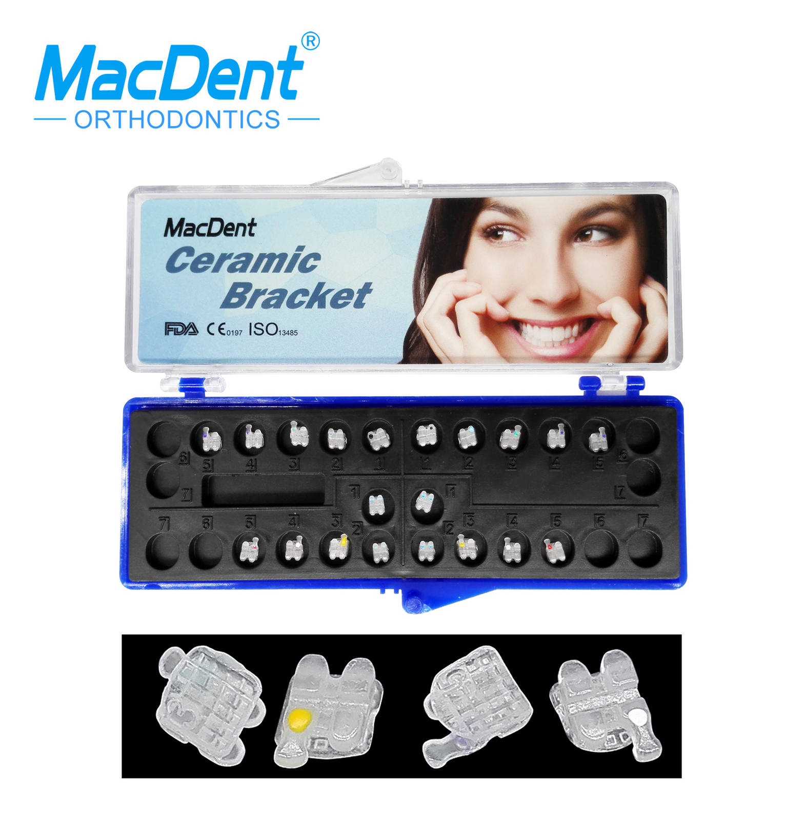 Dental Orthodontic Brackets Metal Self-ligating Ceramic Clear Crystal ALL Types