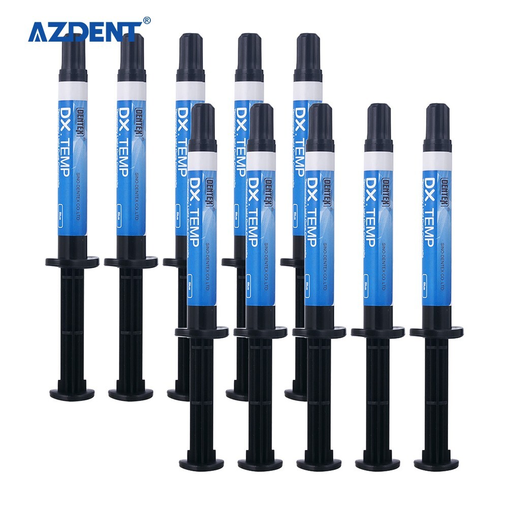 20pack Dentex DX.TEMP Dental Composite Resin 2.5g Temporary Flow Light Cure Blue
