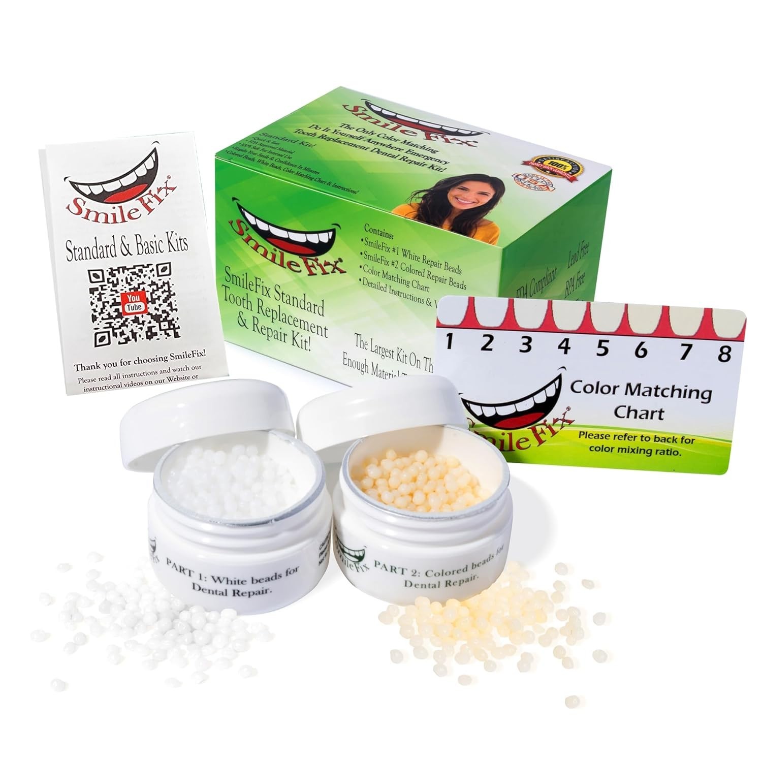 At-Home Tooth Repair Kit – Color Matching for Gaps & Broken Teeth – Easy Use