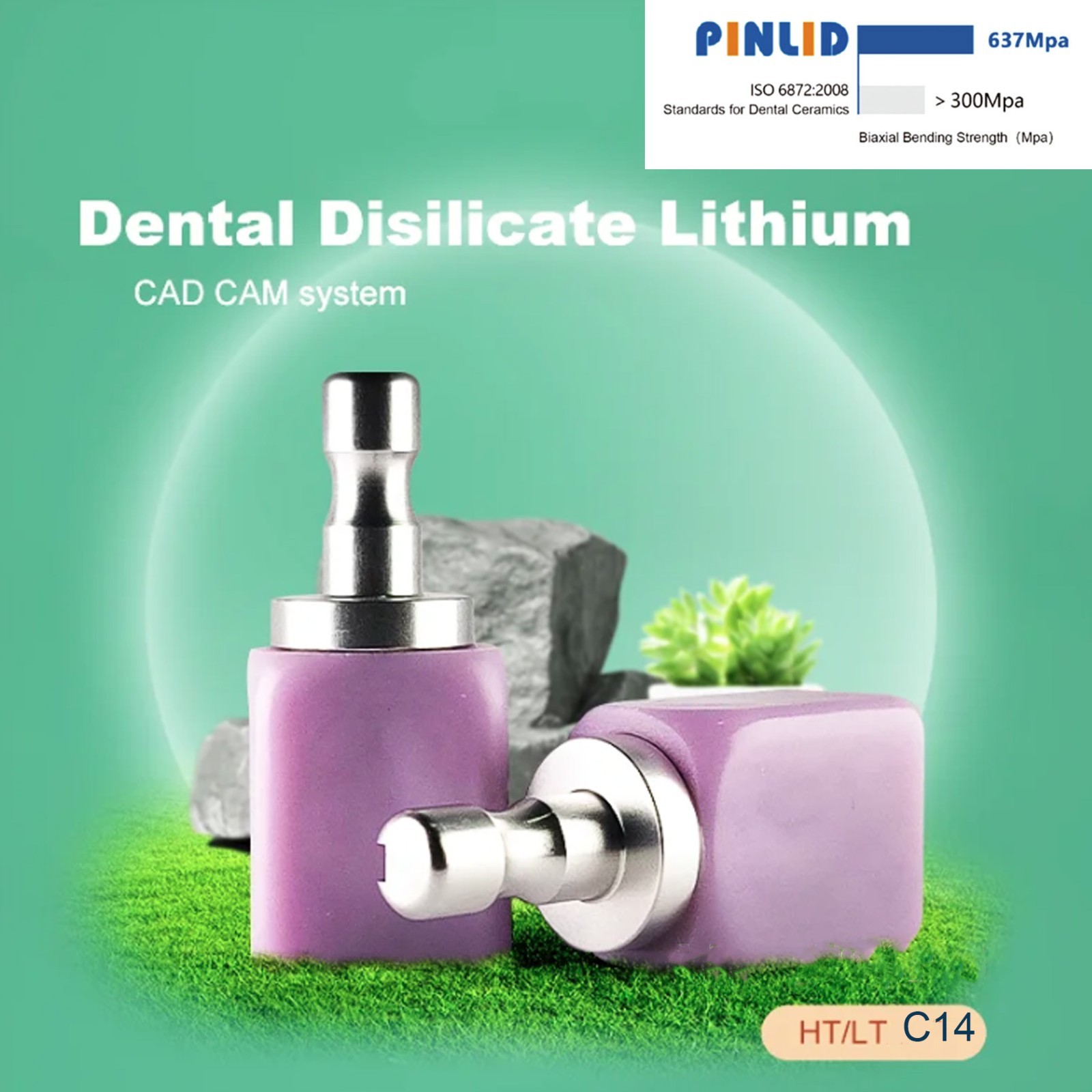 5pcs/Box Dental C14 Emax CAD glass Ceramic Lithium Disilicate Blocks CEREC Inlab