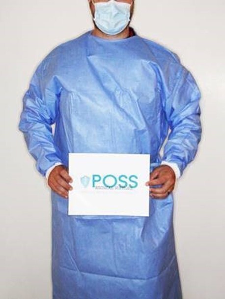 28 Units Sterile Blue Surgical Gown Size Large AAMI Level 4 w/ Hand Towel 9/2025