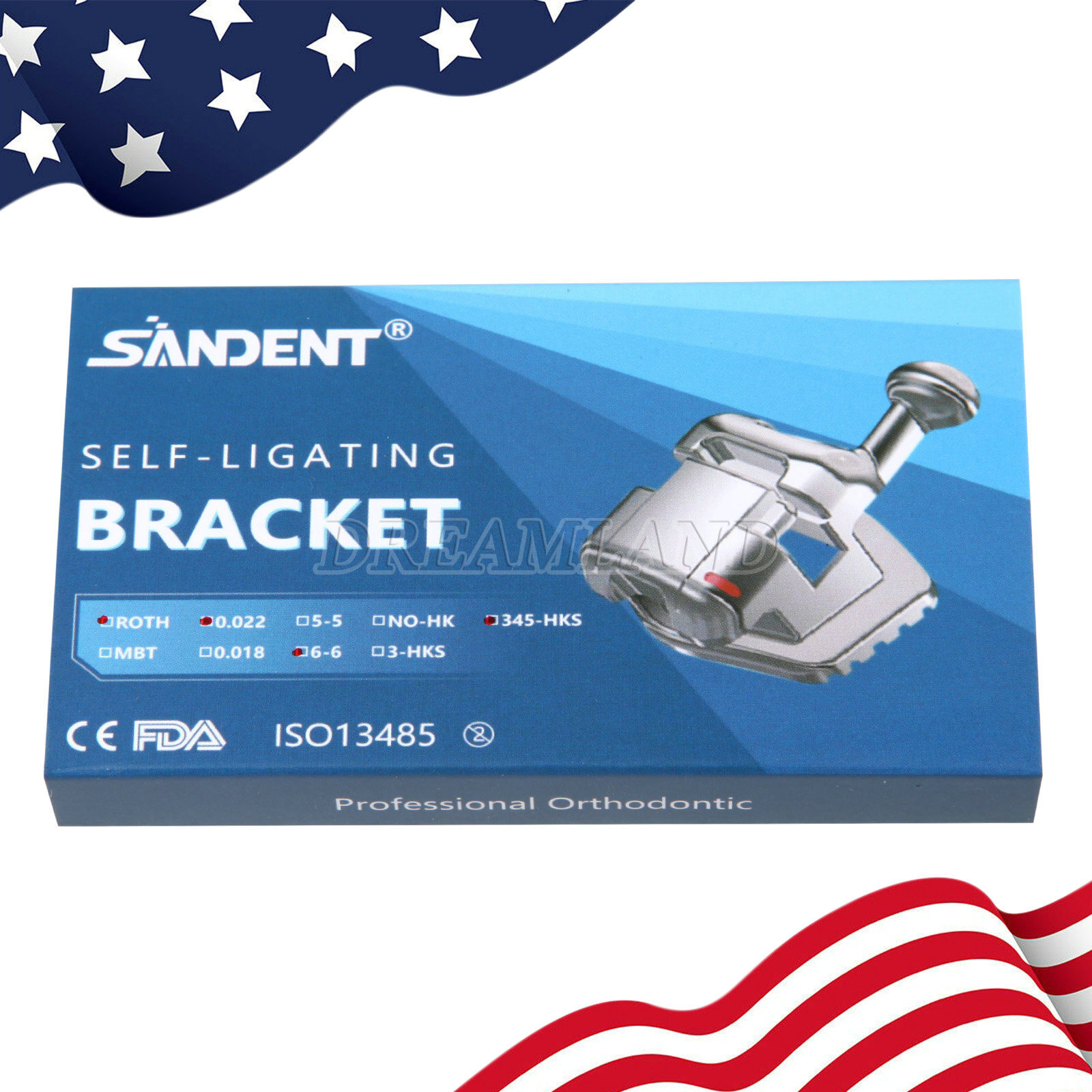 Dental orthodontic Self-ligating bracket Braces MINI ROTH.022 Hook 345