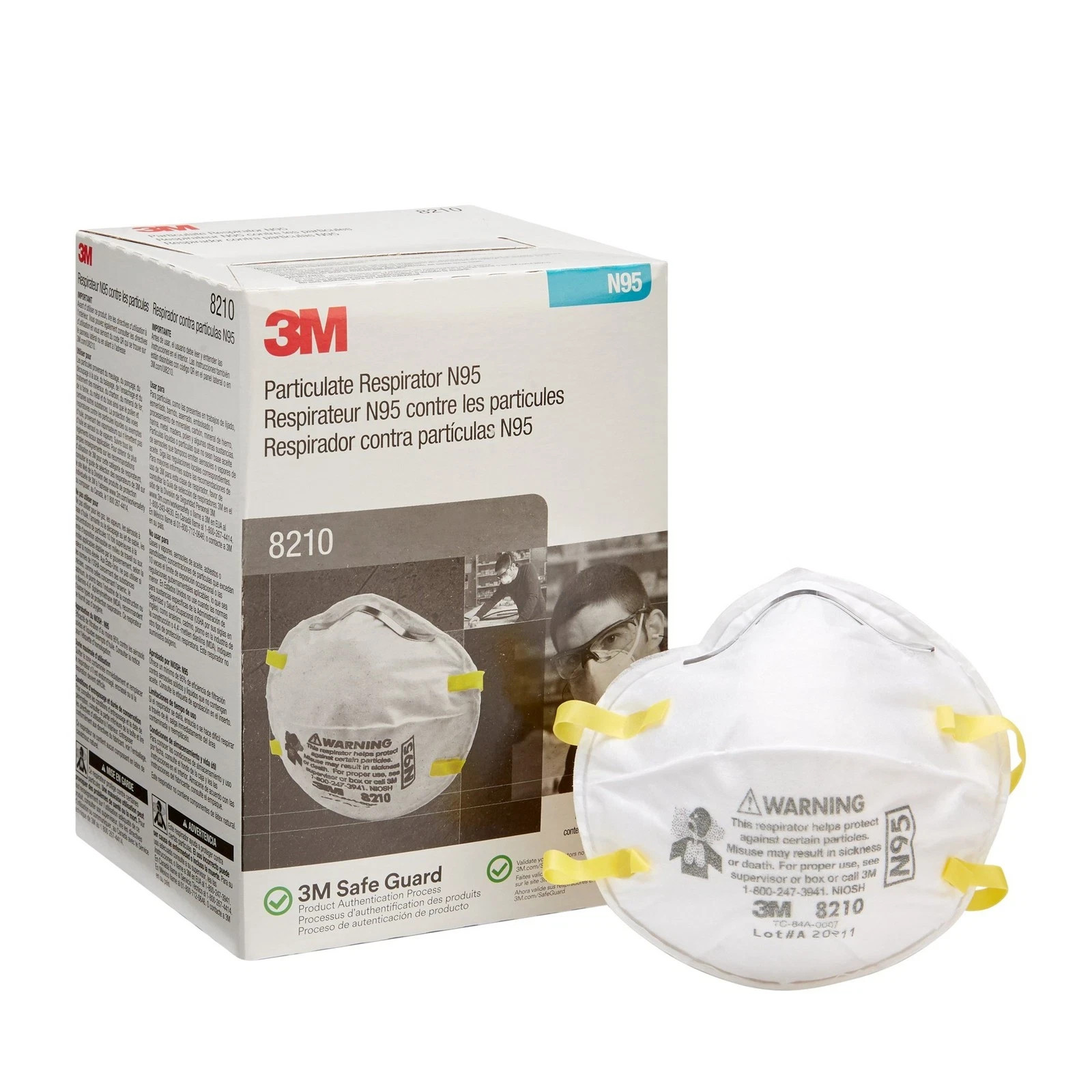 3M 8210 N95 Particulate Respirator Face Mask 20pcs Exp 12/2025 NEW!!!