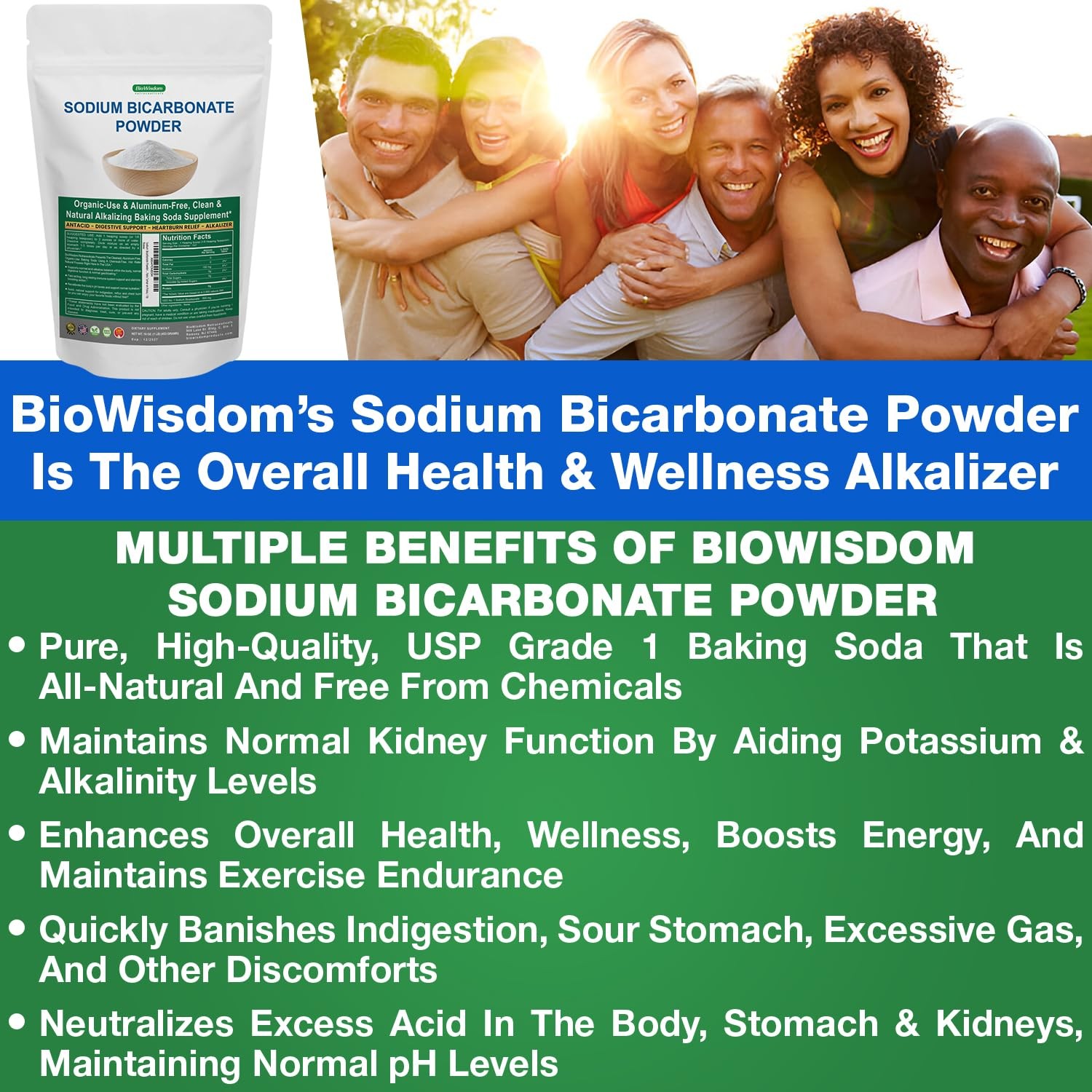 Sodium Bicarbonate Powder for Organic Use, Grade 1 16 Ounce (Pack of 1)