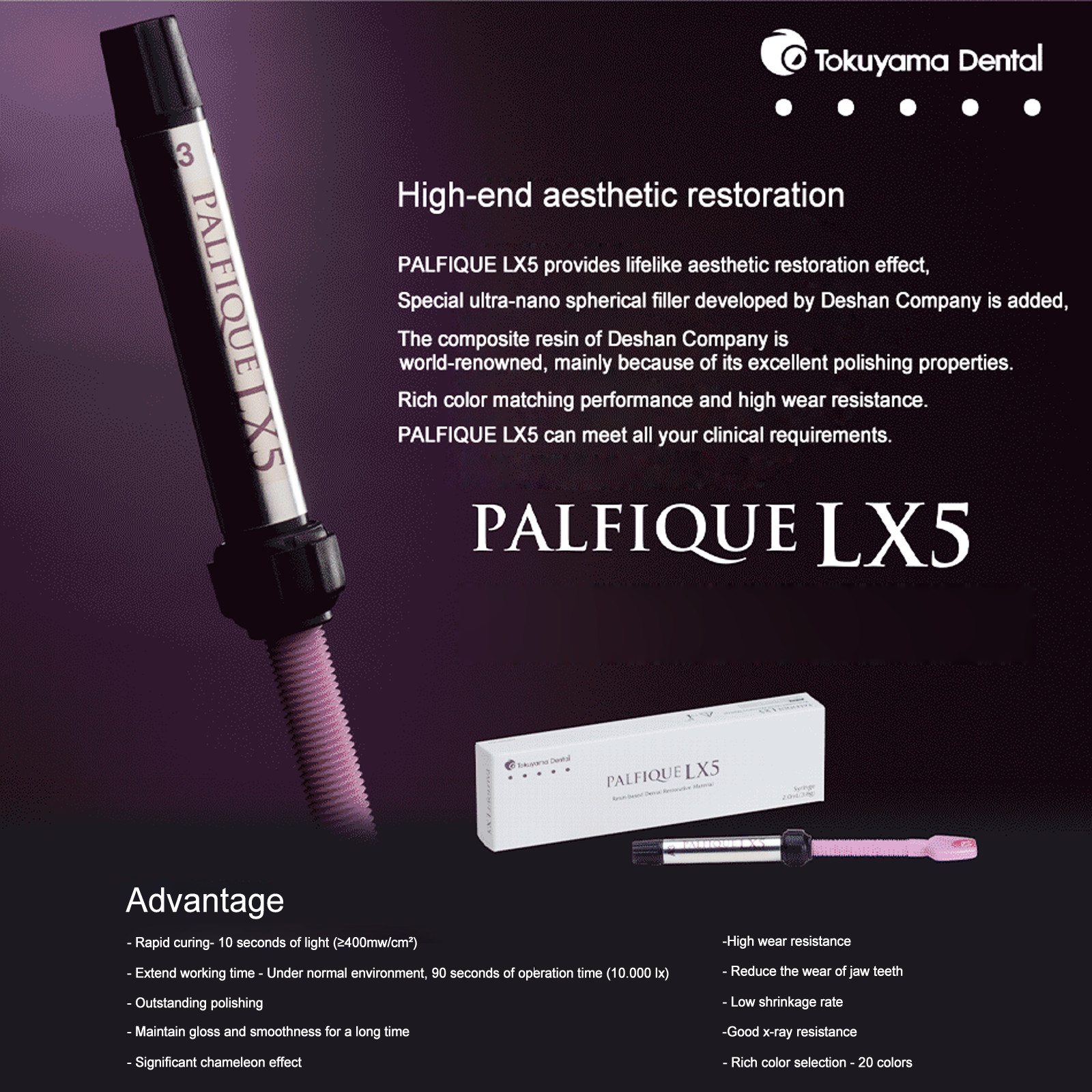 Palfique Tokuyama LX5 Resin Based Dental Restorative Composite 3.8gm All Shades